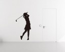 Girl Playing Golf Silhouette Modern Wall Art Sticker